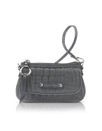 Francesco Biasia Madeleine - Croco Stamped Suede Clutch