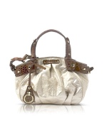 Francesco Biasia Nadine - Sand and Croco Stamped Leather Satchel