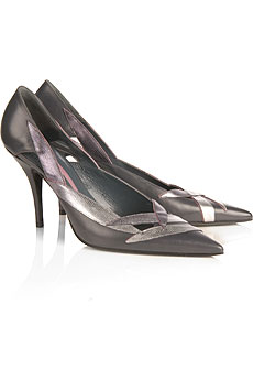 Franklin Elman Cut-out leaf detail leather pumps