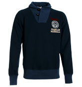 Franklin and Marshall Navy V-Neck Sweatshirt