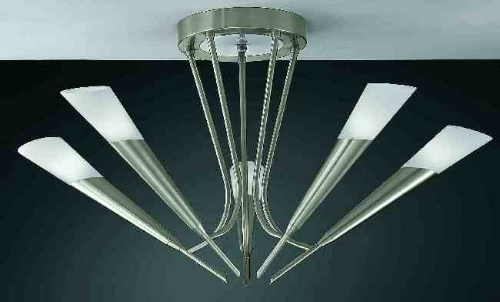 Franklite Conical satin nickel ceiling light