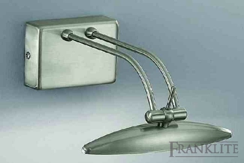 Franklite Satin nickel finish low voltage picture light with integral transformer.