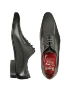 Fratelli Borgioli Handmade Black Italian Leather Wingtip Dress Shoes