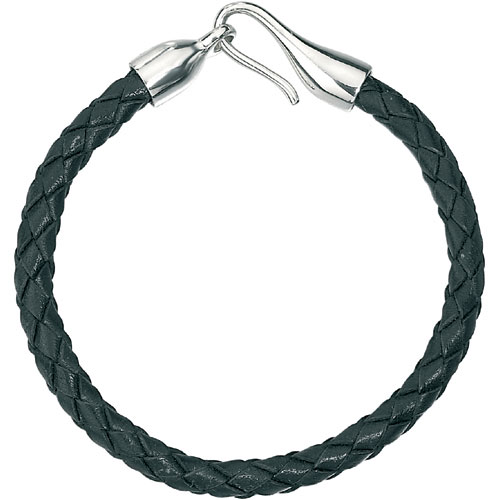 Leather Bracelet In Silver by Fred Bennett