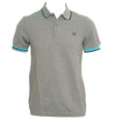 Grey Pique Cotton Polo Shirt