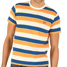 Mens Multi Stripe T-Shirt Snow White