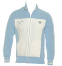 Sky Blue and White Full Zip Sweatshirt