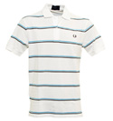 White Twin Stripe Polo Shirt