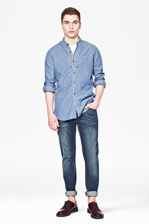 Indigo Dobby Textured Shirt