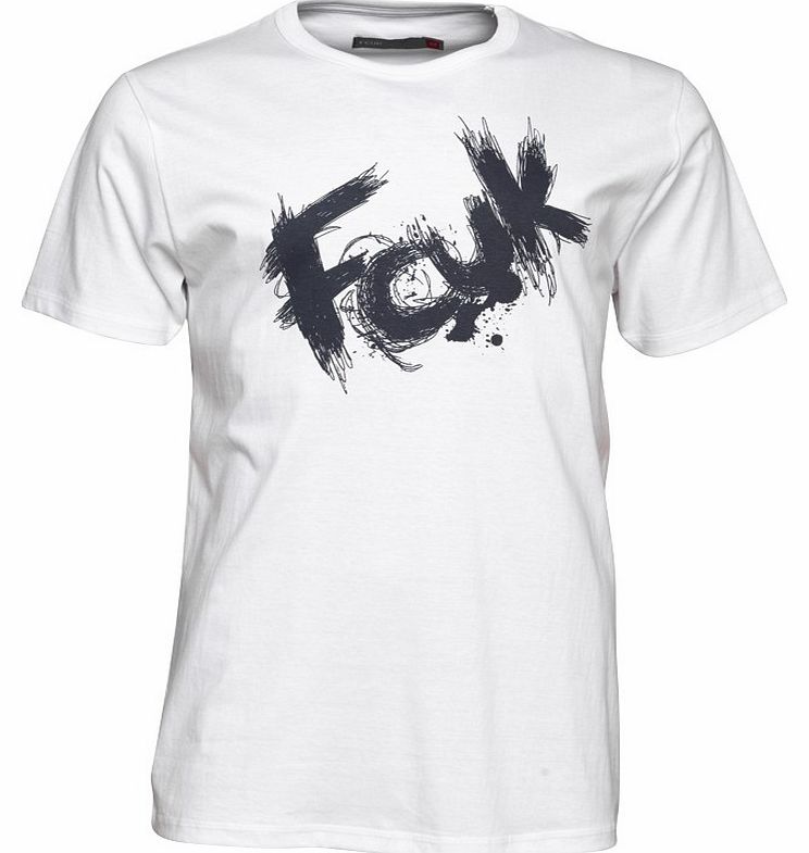 Mens Test T-Shirt White/Navy