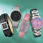 Womens Round Dial Stone Set Case & Bracelet Watch