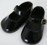 MEDIUM SIZE BLACK PATENT DOLLS SHOES