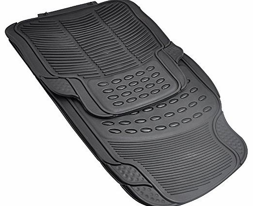 4PC UNIVERSAL Heavy Duty Car Mat Set - Black or Dark Grey