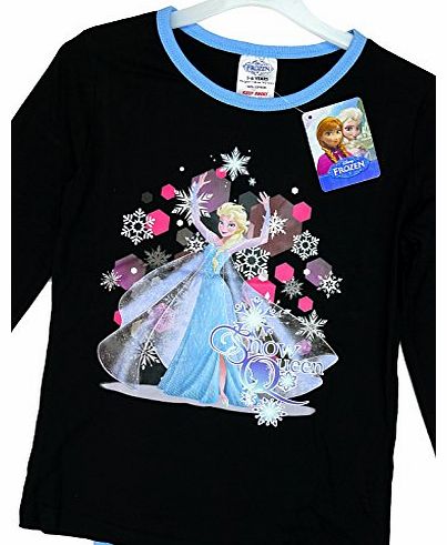 Frozen Girls Disney FROZEN Elsa Snow Queen Black Pyjamas sizes from 3 to 10 Years