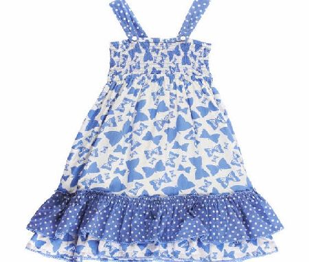 Frugi Girls Frugi Lovely Layered Dress - Surf Blue