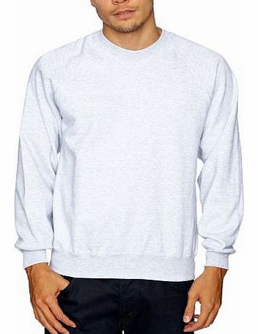 2 Pack Raglan Mens Sweatshirt Heather Grey Large