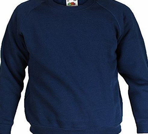 Fruit of the Loom Boys amp; Girls Sweatshirt Friut Of The Loom FRUITL Navy Year 5/6