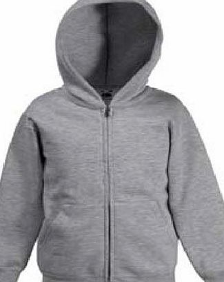 Fruit of the Loom Childrens Zip Through Hooded Sweatshirt (BLACK, AGE 12/13)