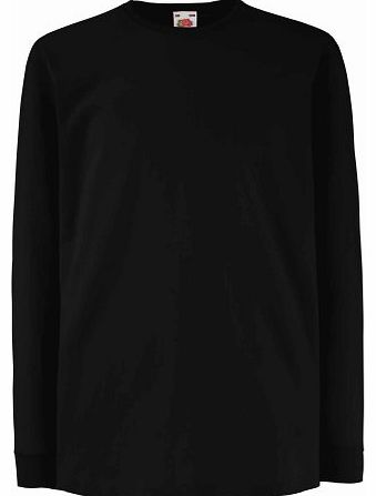  CHILDRENS LONG SLEEVE T SHIRT - 5 COLOURS (AGE 9/11, BLACK)