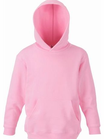 Fruit of the Loom  Kids Childrens Hoodie Hooded Sweatshirt Light Pink 7-8 Years