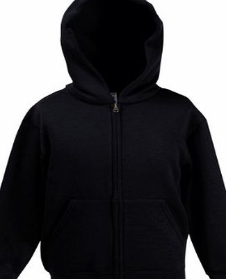 Fruit of the Loom  NEW Kids Childrens Hoodie Hooded Sweat Jacket Black 12-13 Years