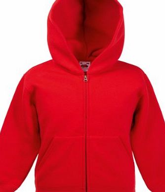 Fruit of the Loom  NEW Kids Childrens Hoodie Hooded Sweat Jacket Red 7-8 Years