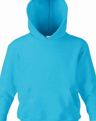 Fruit of the Loom  Kids Childrens Hoodie Hooded Sweatshirt Azure Blue 12-13 Years