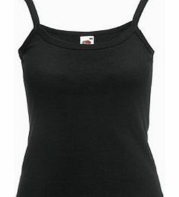 LADIES STRAPPY CAMISOLE TOP T SHIRT - 9 COLOURS (XS-XL) (XL - 14/16, BLACK)