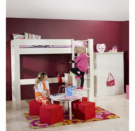 White High Sleeper Bunk Bed For Girls