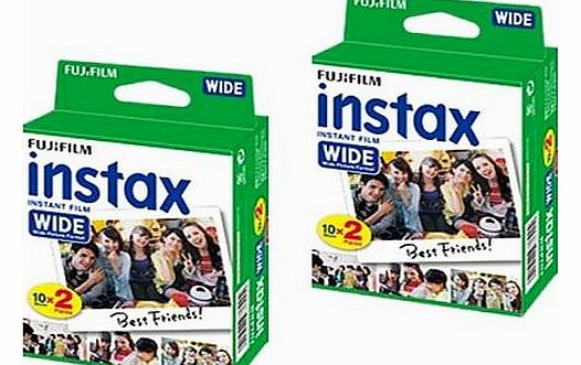 Fujifilm 2 Packs (40 sheets) Fujifilm Fuji Instax Wide Film Instant Photos for Polaroid 210 200 Camera