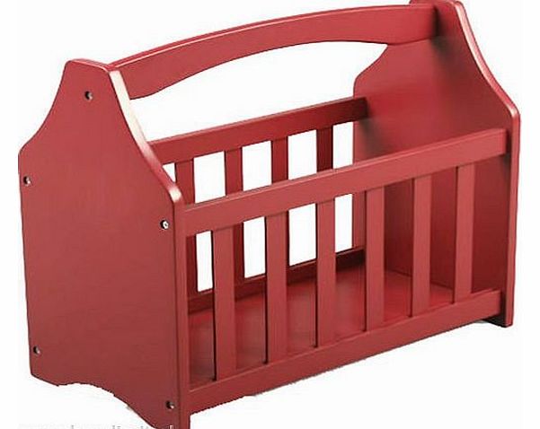 FunkyBuys New Standing Wooden Magazine Rack Newspaper Mail Shelf Storage Holder Stand (Red)