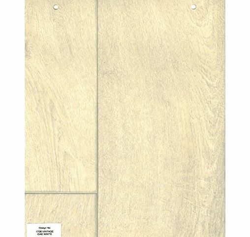 FurnishingsUK 1708 Wood effect Vintage Oak Light White Anti Slip Vinyl Flooring Home Office Kitchen Bathroom High Quality Lino Modern Design (Simply OAK)