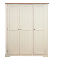 Clearance - Malibu Oak and Cream 3 Door Wardrobe