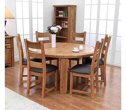 Danube Solid Oak Round Dining Set