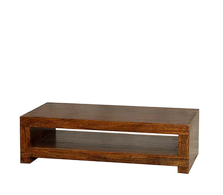 Malaya Mango Low Coffee Table with Shelf