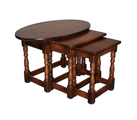 Furniture Link Olde Manor Oak Oval Nest Of Tables