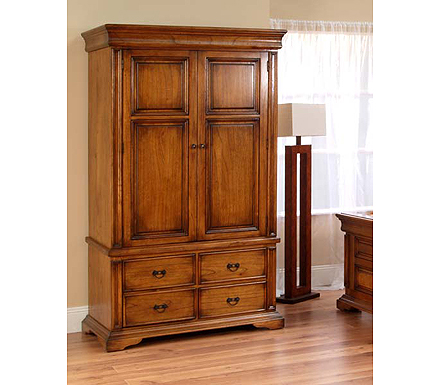 Romano 2 Door Wardrobe with Drawers in Antique Oak