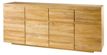 Absolue Solid Teak 4 Drawer 4 Door Sideboard