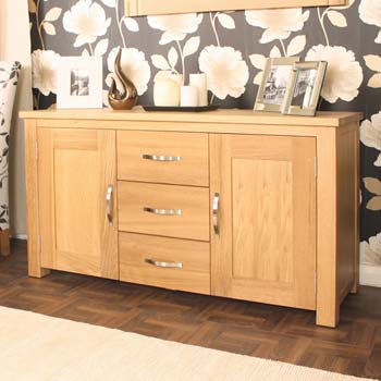 Aldan Solid Oak 2 Door 3 Drawer Sideboard