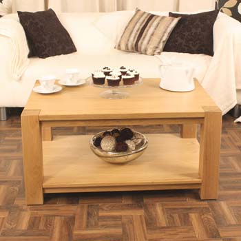 Aldan Solid Oak Rectangular Coffee Table