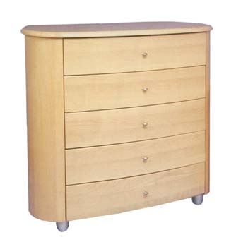 Furniture123 Alpa Beech 5 Drawer Chest