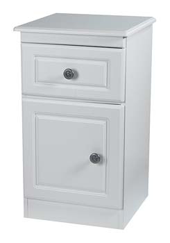 Amelie White 1 Door Bedside Table