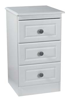 Furniture123 Amelie White 3 Drawer Bedside Table