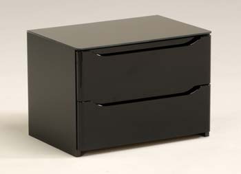 Furniture123 Amy Black 2 Drawer Bedside Chest