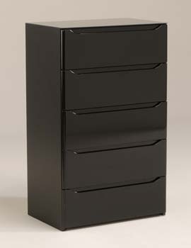 Amy Black 5 Drawer Chest