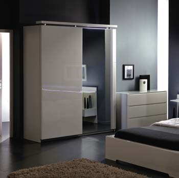 Amy White 2 Door Mirrored Wardrobe