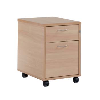 Arron Mobile 2 Drawer Filing Cabinet in Beech