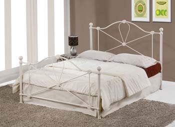 Bailey Double Cream Metal Bedstead - FREE NEXT