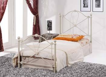 Bailey Single Cream Metal Bedstead - FREE NEXT