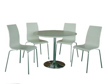 Furniture123 Bailey White Round Dining Set